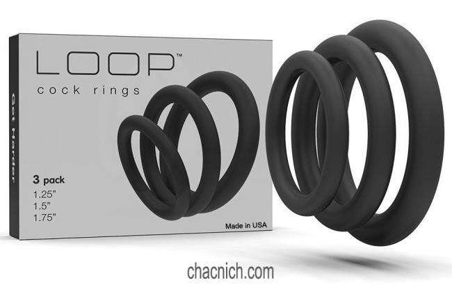 Bộ 3 vòng đeo dương vật Loop Cockrings Black