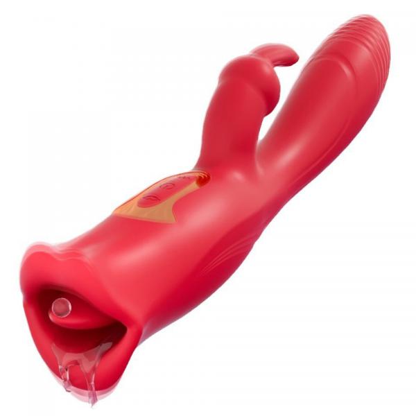 Sextoy hai đầu kích thích rung điểm G miệng lưỡi liếm âm vật núm vú