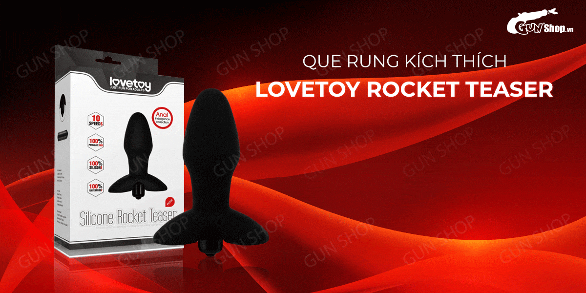 Que rung hậu môn 10 chế độ rung Lovetoy Rocket Teaser kích thích cực đỉnh Que rung hậu môn 10 chế độ rung Lovetoy Rocket Teaser kích thích cực đỉnh