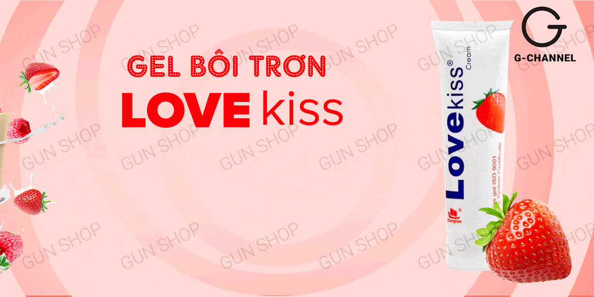 Gel Love Kiss hương dâu 100ml gel bôi trơn an toàn tăng khoái cảm