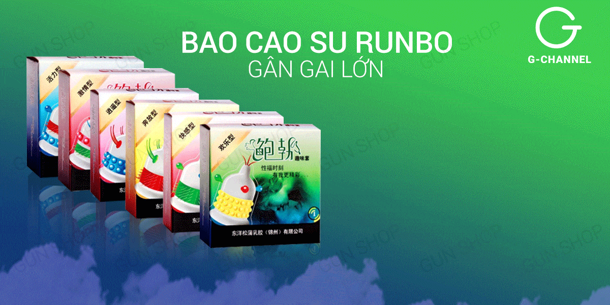 Bộ 3 hộp bao cao su Runbo gân gai lớn kích thích mạnh cảm giác