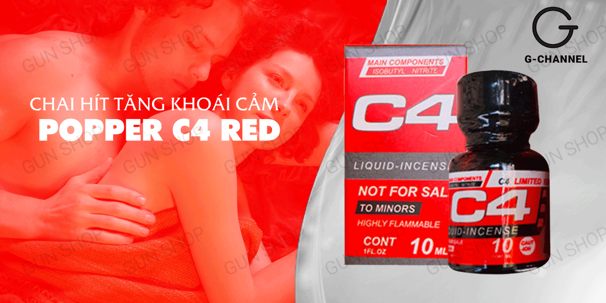 Popper C4 Red 10ml Mỹ chính hãng tăng khoái cảm cực mạnh Popper C4 Red 10ml Mỹ chính hãng tăng khoái cảm cực mạnh