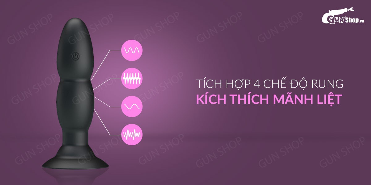 Que rung hậu môn 4 chế độ điều khiển từ xa silicon mềm mịn Pretty Love Que rung hậu môn 4 chế độ điều khiển từ xa silicon mềm mịn Pretty Love