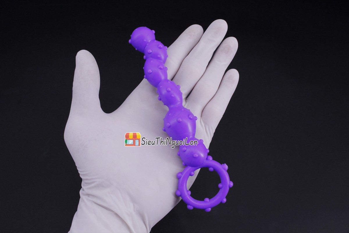 Đồ chơi silicon bi gai xoắn kích thích hậu môn sướng mê
