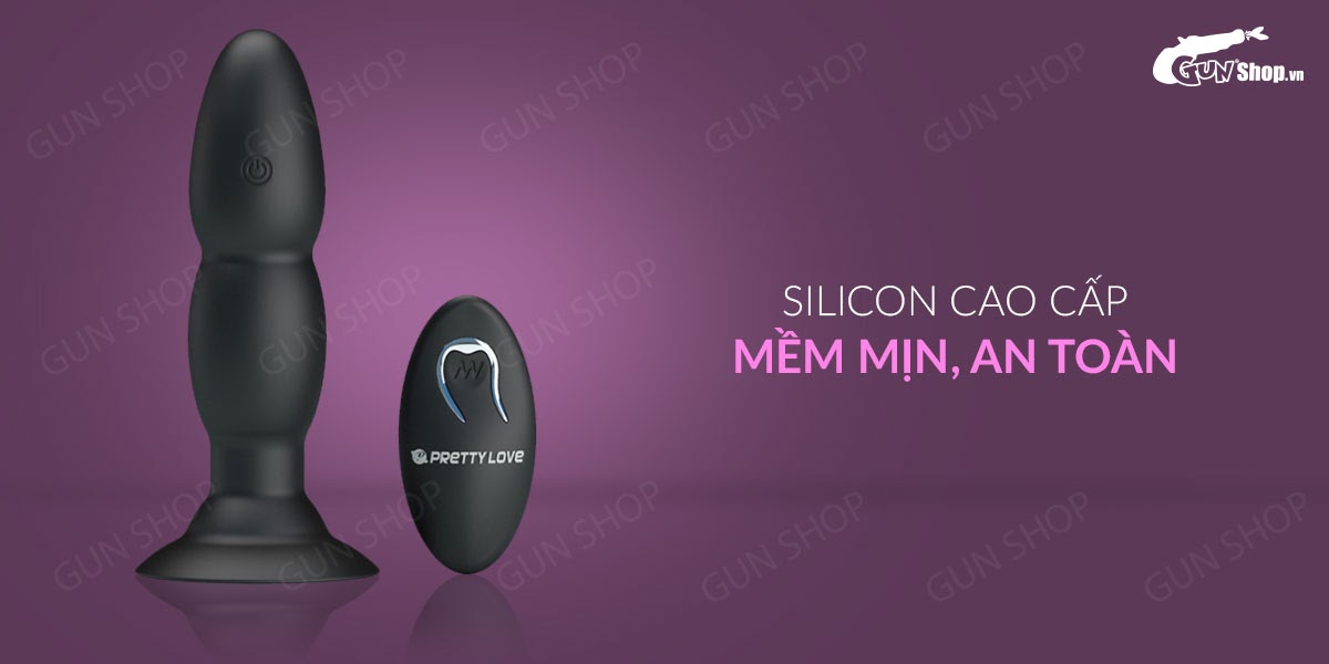 Que rung hậu môn 4 chế độ điều khiển từ xa silicon mềm mịn Pretty Love Que rung hậu môn 4 chế độ điều khiển từ xa silicon mềm mịn Pretty Love