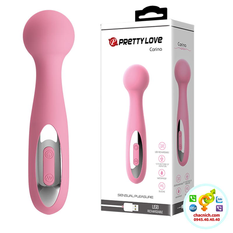 Chày rung tình yêu nhỏ gọn 12 chế độ Prettylove Carina cao cấp