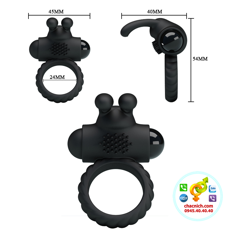 Vòng đeo dương vật rung Prettylove Eudora kích thích cực mạnh