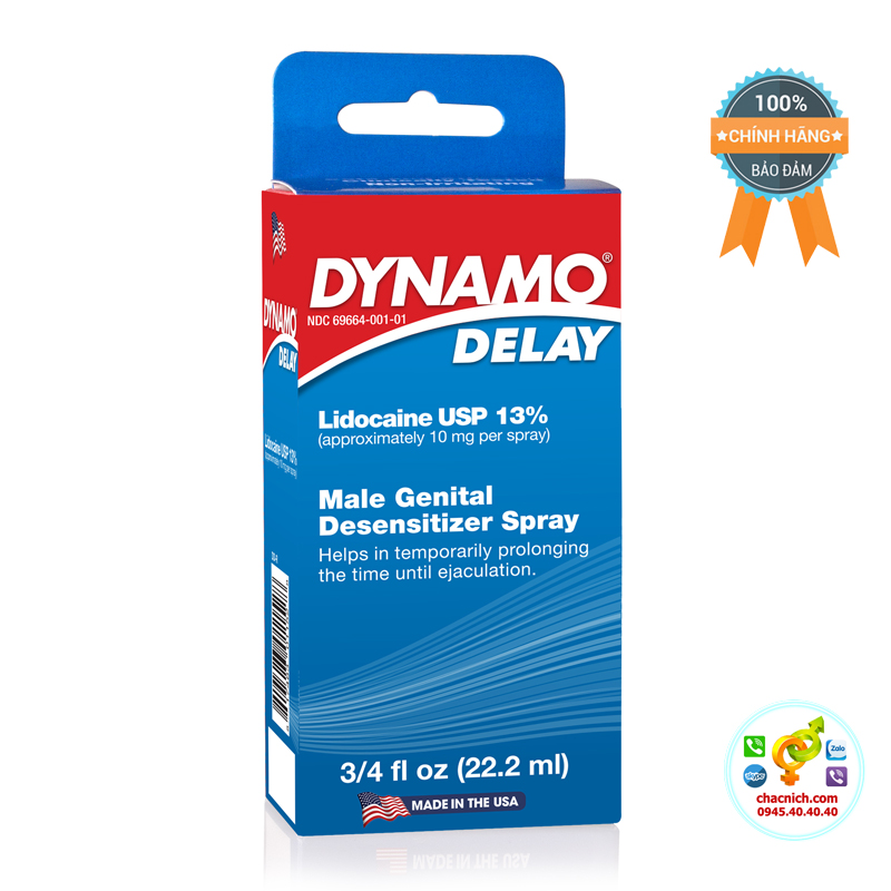 Chai Xịt Dynamo Delay Chính Hãng Mỹ 22ml Kéo Dài Thời Gian Quan Hệ