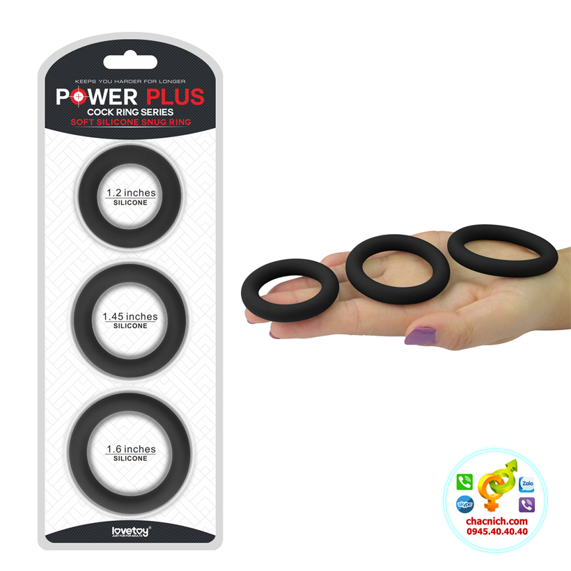 Combo 3 vòng thắt Lovetoy Power Plus silicon mềm, tăng khoái cảm