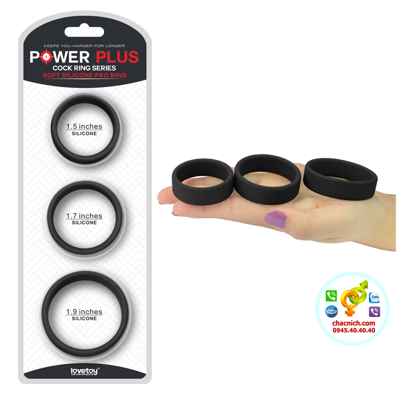 Lovetoy Power Plus 3 vòng silicone mỏng, bền bỉ, thoải mái Lovetoy Power Plus 3 vòng silicone mỏng, bền bỉ, thoải mái