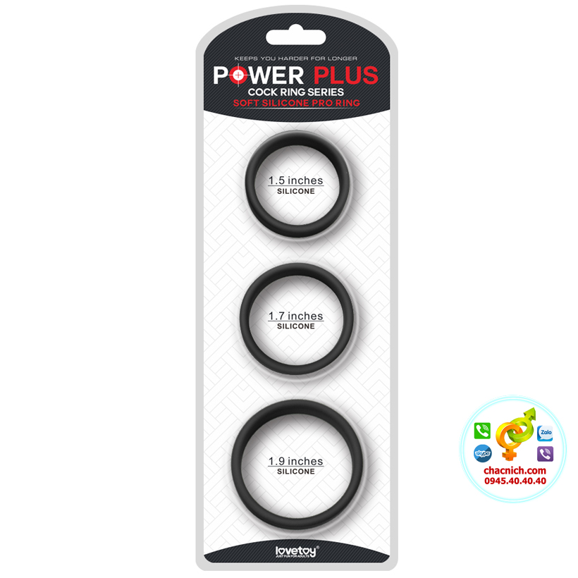 Lovetoy Power Plus 3 vòng silicone mỏng, bền bỉ, thoải mái Lovetoy Power Plus 3 vòng silicone mỏng, bền bỉ, thoải mái