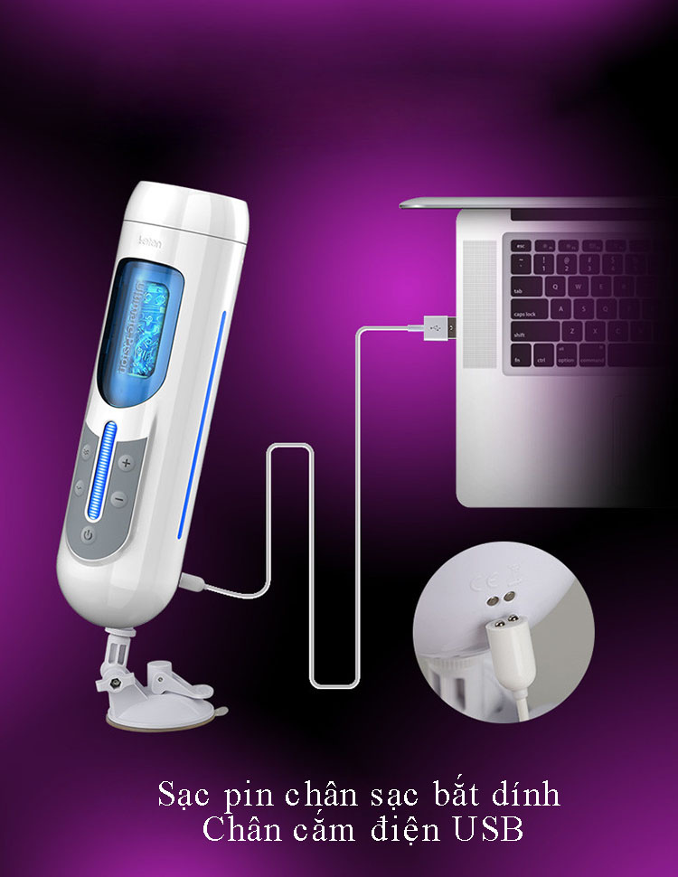 Âm đạo giả Leten gắn tường xoay 360 độ sạc USB bền đẹp