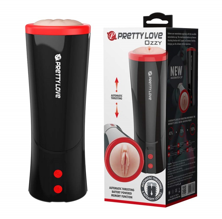 Âm đạo giả tự thụt Prettylove Ozzy Siêu thật Rung massage 3 chế độ