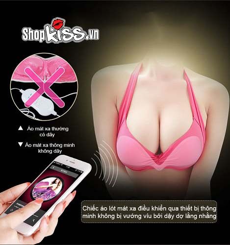 Áo lót mát xa Breast I-Smart silicon cao cấp rung đa chế độ an toàn