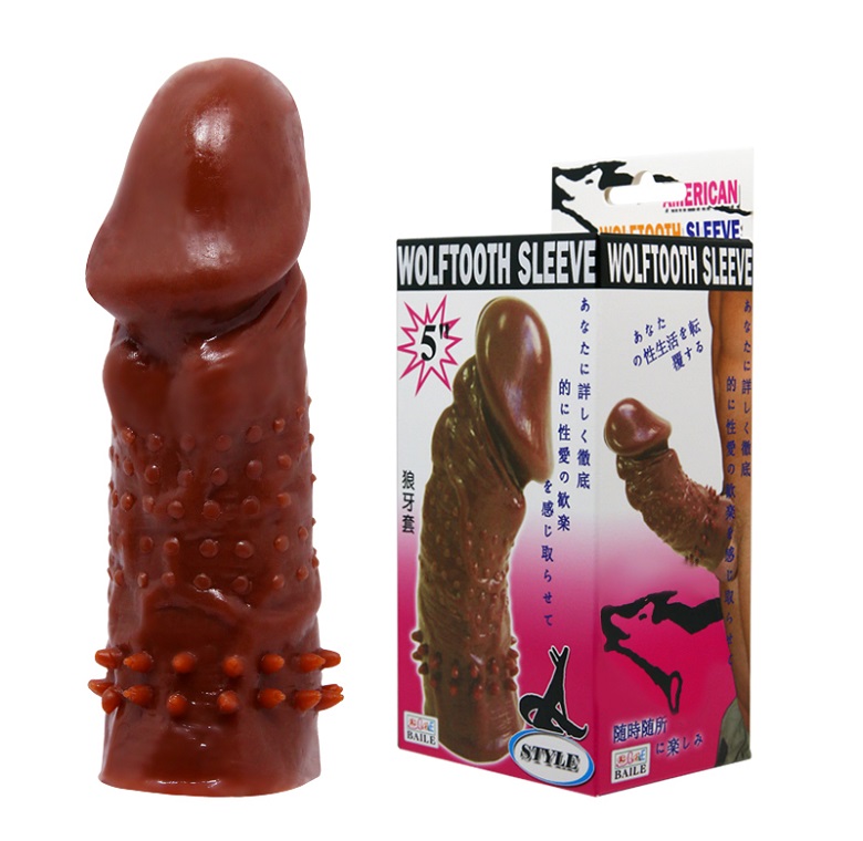 Bao cao su đôn dên 5cm gai nổi kích thích mạnh mẽ màu nâu Bao cao su đôn dên 5cm gai nổi kích thích mạnh mẽ màu nâu