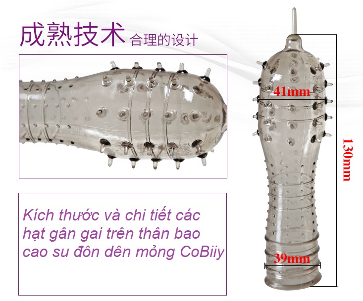 Bao cao su đôn dên Cobiiy mỏng gai siêu nhọn kích thích cực mạnh Bao cao su đôn dên Cobiiy mỏng gai siêu nhọn kích thích cực mạnh