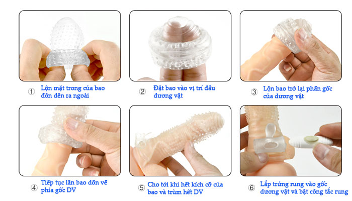 Bao cao su đôn dên CoBiiy siêu mềm vân gai rung kích thích cực đỉnh