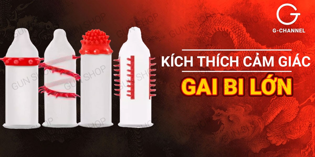 Bao cao su Dragon gân gai bi lớn kích thích mạnh mẽ hộp 3 cái