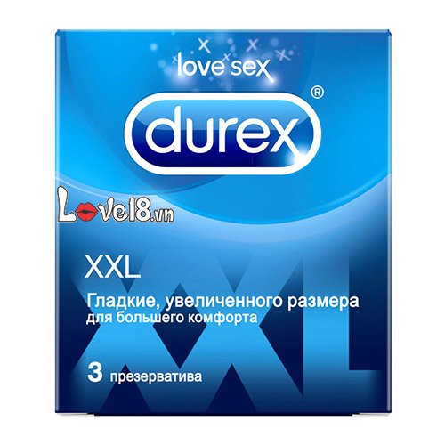 Bao cao su Durex XXL hộp 3 cái siêu lớn an toàn kéo dài