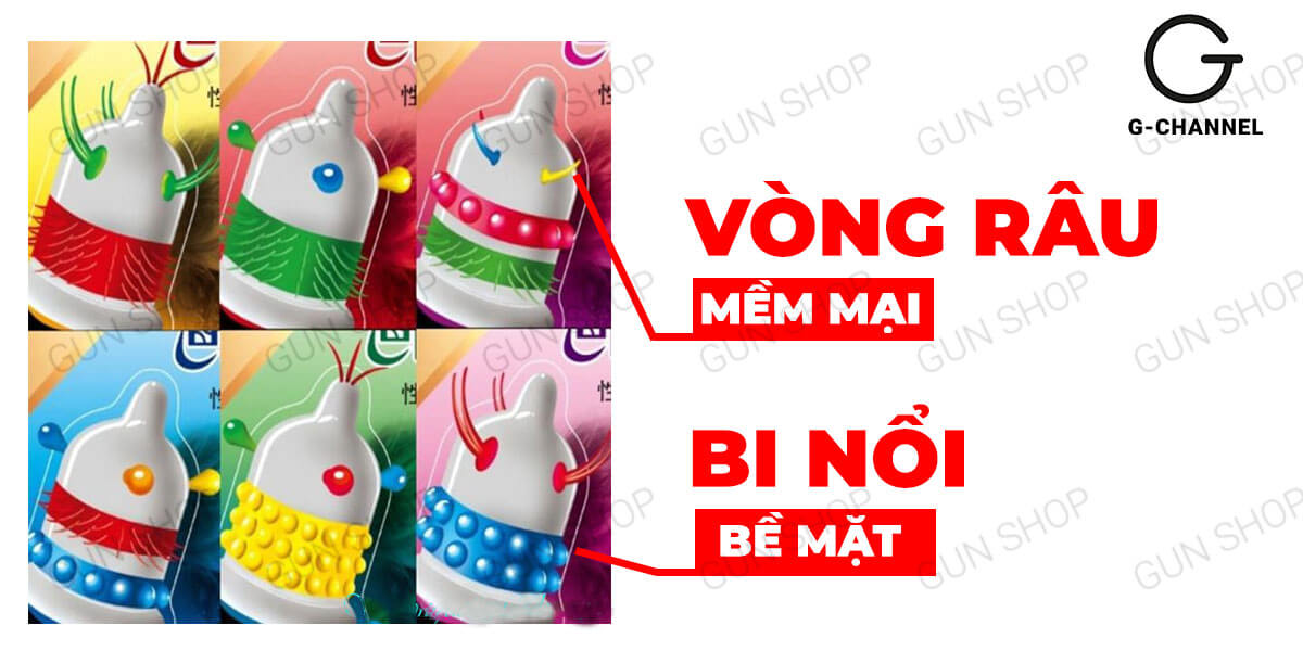 Bao cao su Runbo Gân gai lớn Hộp 6 cái Cảm giác sướng tuyệt