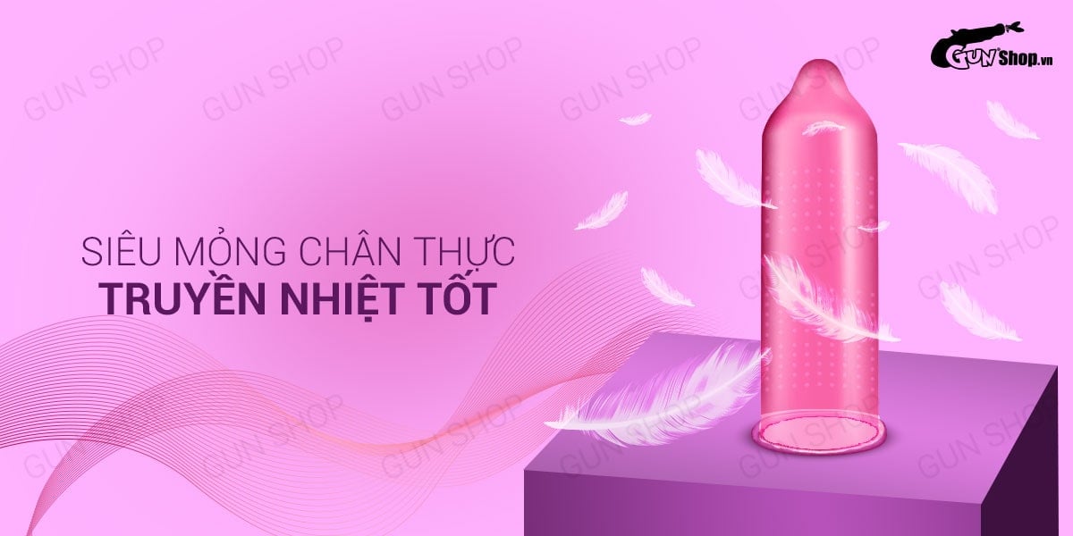 Bao cao su OLO 0.01 siêu mỏng dưỡng ẩm HA gai li ti, hộp 10