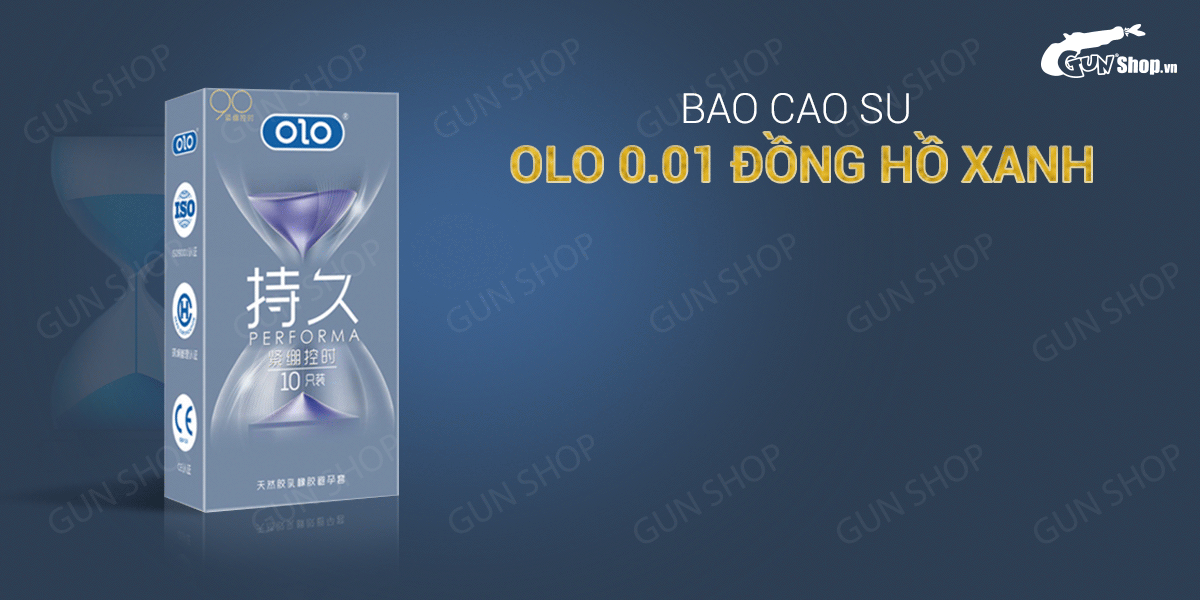 Bao cao su OLO 0.01 Đồng Hồ Xanh kéo dài quan hệ hương vani hộp 10 Bao cao su OLO 0.01 Đồng Hồ Xanh kéo dài quan hệ hương vani hộp 10
