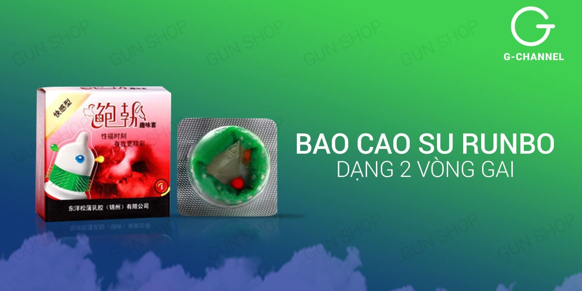 Bộ 3 hộp bao cao su Runbo gân gai lớn kích thích mạnh cảm giác