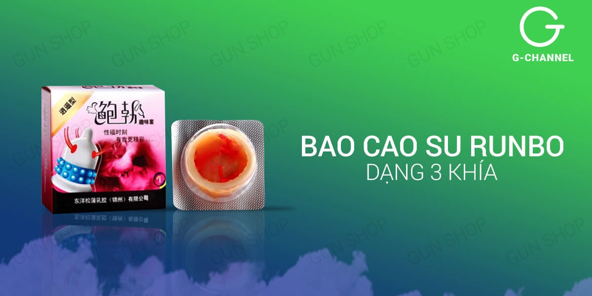 Bộ 3 hộp bao cao su Runbo gân gai lớn kích thích mạnh cảm giác