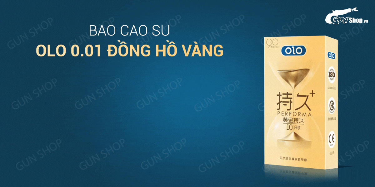Bao cao su OLO 0.01 Đồng Hồ Vàng Hộp 10 cái Kéo dài cực đỉnh