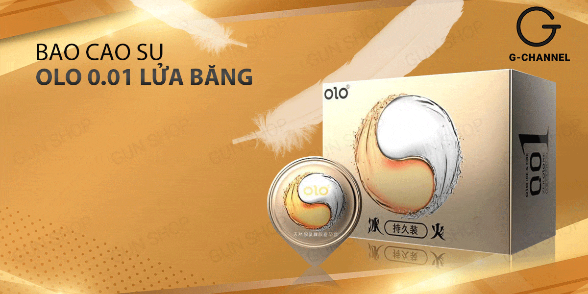 Bao cao su OLO 0.01 Lửa Băng siêu mỏng kéo dài thời gian nóng lạnh hộp 10