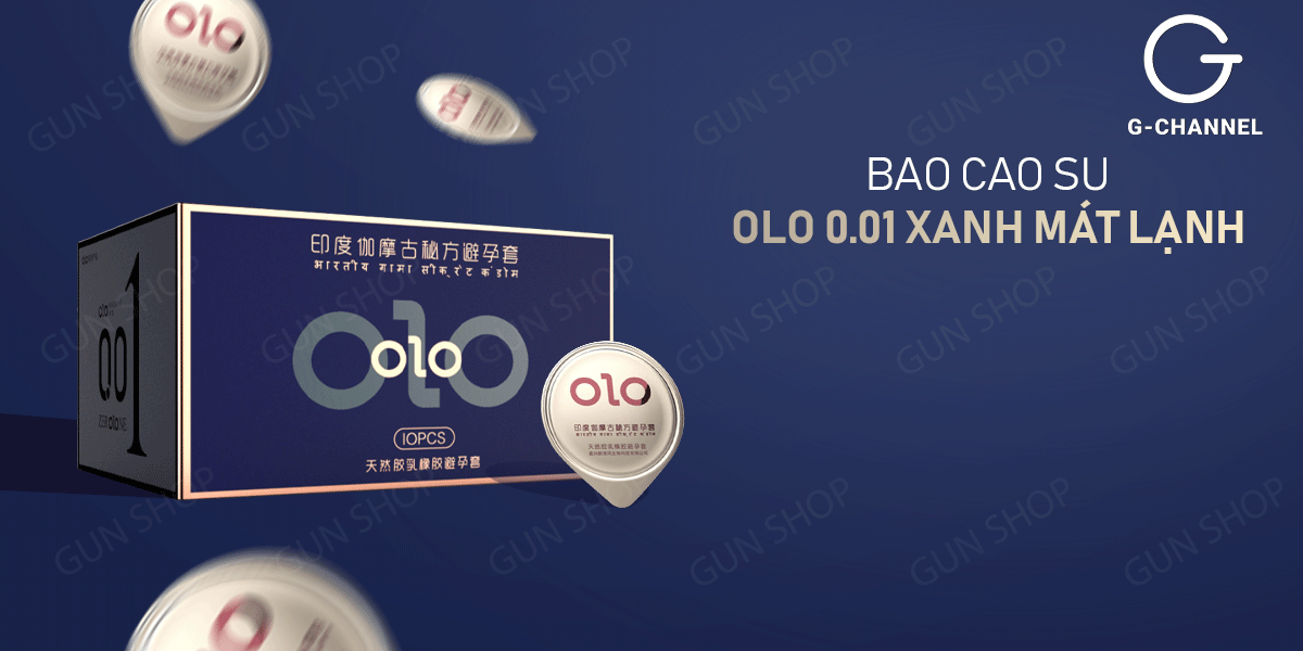 Bao cao su OLO 0.01 Xanh siêu mỏng mát lạnh kéo dài thời gian hiệu quả