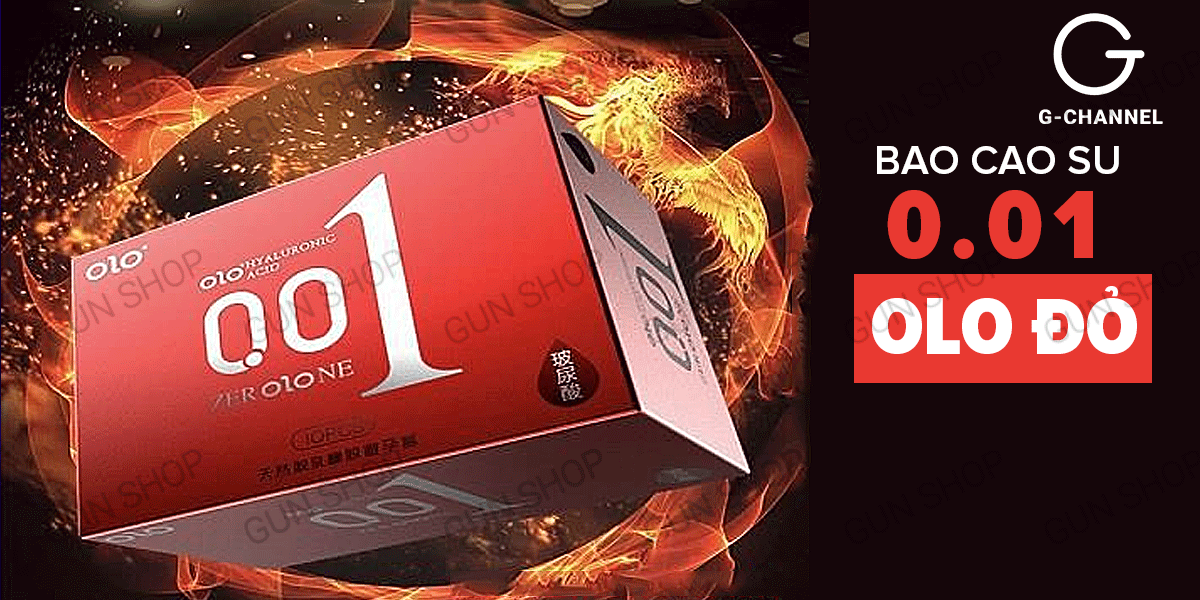 Bao cao su OLO 0.01 đỏ siêu mỏng nóng ấm hộp 10 cái kích thích cảm giác