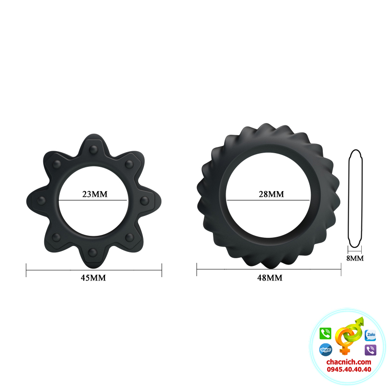 Bộ 2 Vòng Cockrings Flowering Silicone Cao Cấp Tăng Cương Cứng Nam