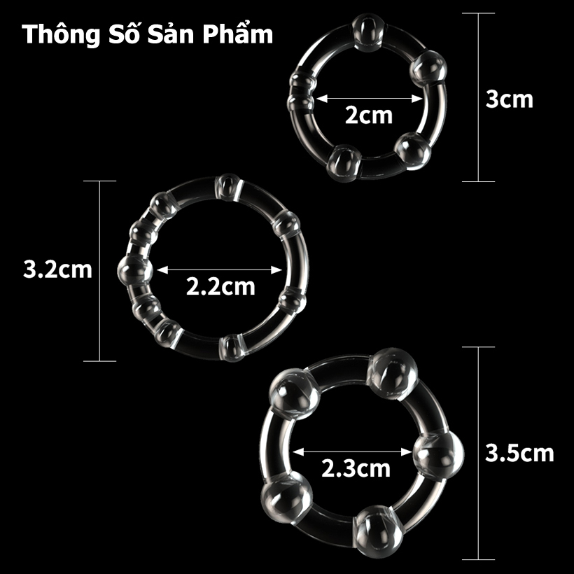 Bộ 3 vòng cockring cao cấp Lovetoy Power Plus mềm mại co giãn Bộ 3 vòng cockring cao cấp Lovetoy Power Plus mềm mại co giãn
