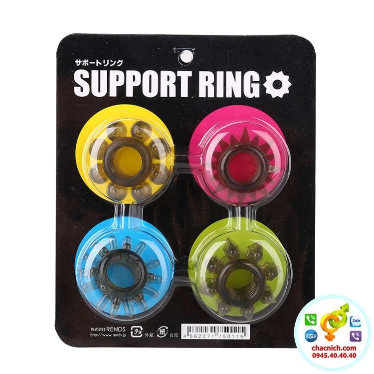 Bộ 4 vòng đeo dương vật silicon co giãn cao cấp Support Ring giá tốt