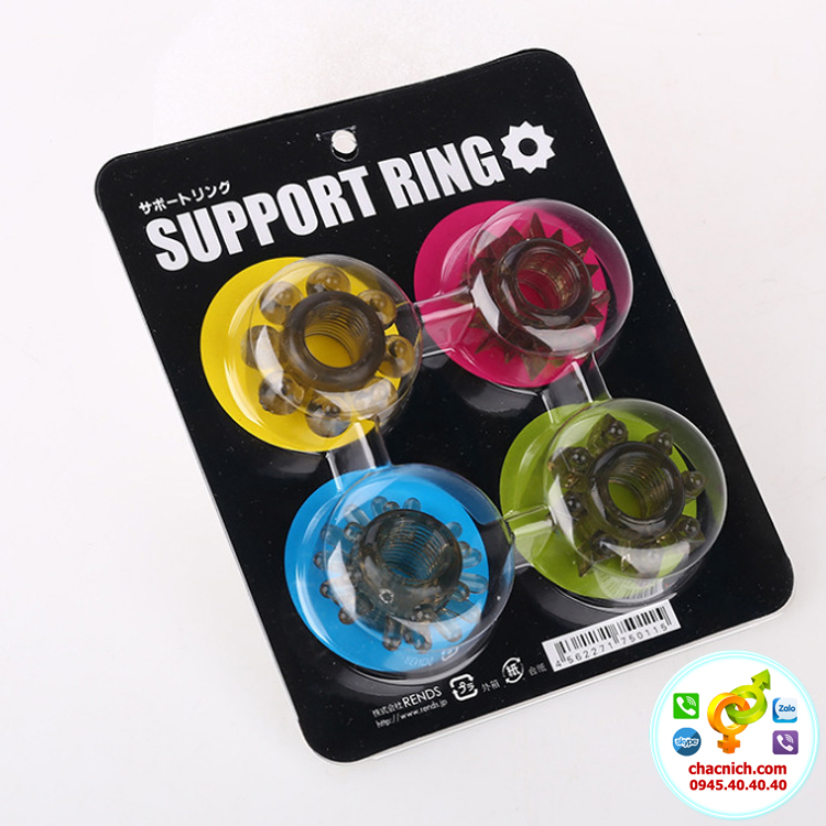 Bộ 4 vòng đeo dương vật silicon co giãn cao cấp Support Ring giá tốt Bộ 4 vòng đeo dương vật silicon co giãn cao cấp Support Ring giá tốt
