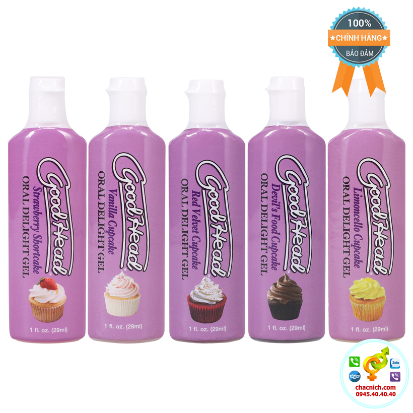 Bộ gel bôi trơn 5 vị GoodHead hấp dẫn Gel Cupcakes Mỹ chính hãng Bộ gel bôi trơn 5 vị GoodHead hấp dẫn Gel Cupcakes Mỹ chính hãng