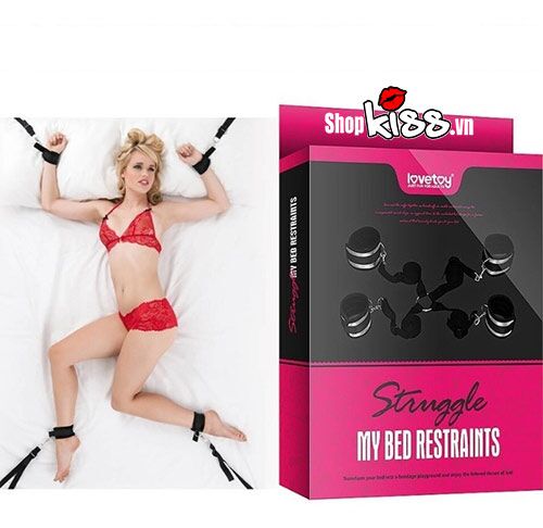 Bộ còng tay chân Lovetoy Struggle BDSM cao cấp Kích thích mãnh liệt