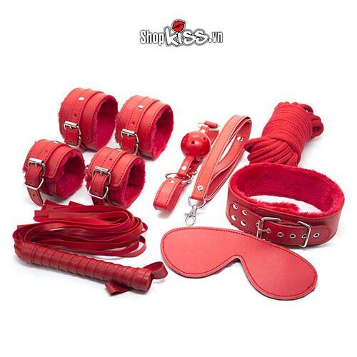 Bộ đồ chơi bạo dâm 7 món da đỏ QT07 chất lượng cao kích thích cực đỉnh