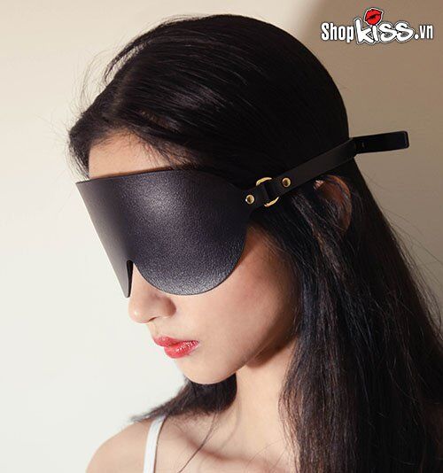 Bộ đồ chơi bạo dâm da thật cao cấp Khóa cổ xích cổ bịt mắt kích thích