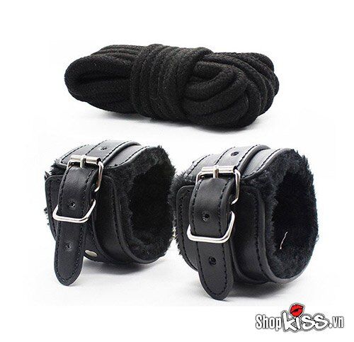 Bộ đồ chơi bạo dâm 10 món da cao cấp màu đen kích thích cực mạnh