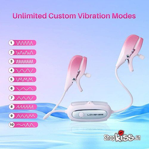 Bộ kẹp núm vú rung điều khiển từ xa Lovense Gemini cao cấp