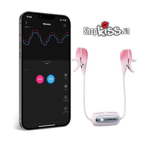 Bộ kẹp núm vú rung điều khiển từ xa Lovense Gemini cao cấp