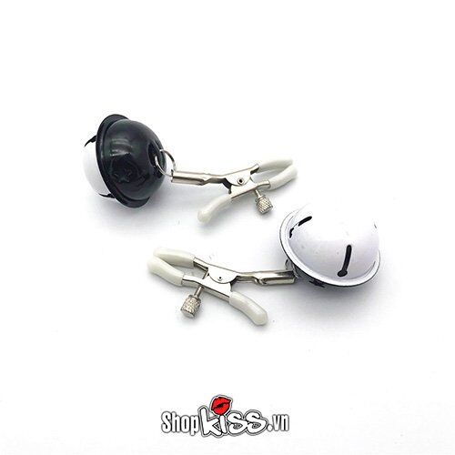 Bộ kẹp vú kích thích gợi cảm chuông lục lạc hấp dẫn đen trắng