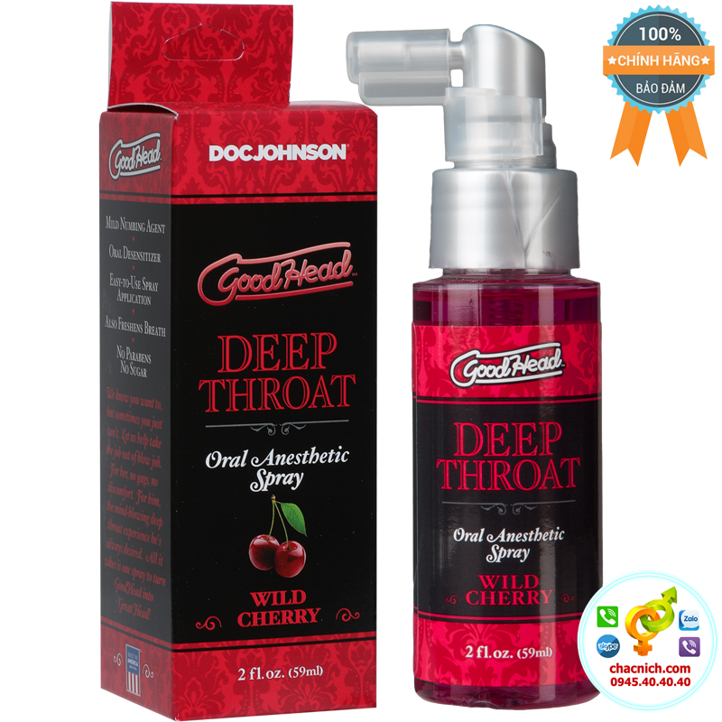 Chai Xịt Oral Sex Deep Throat Wild Cherry Hương Ngọt Kích Thích Nam