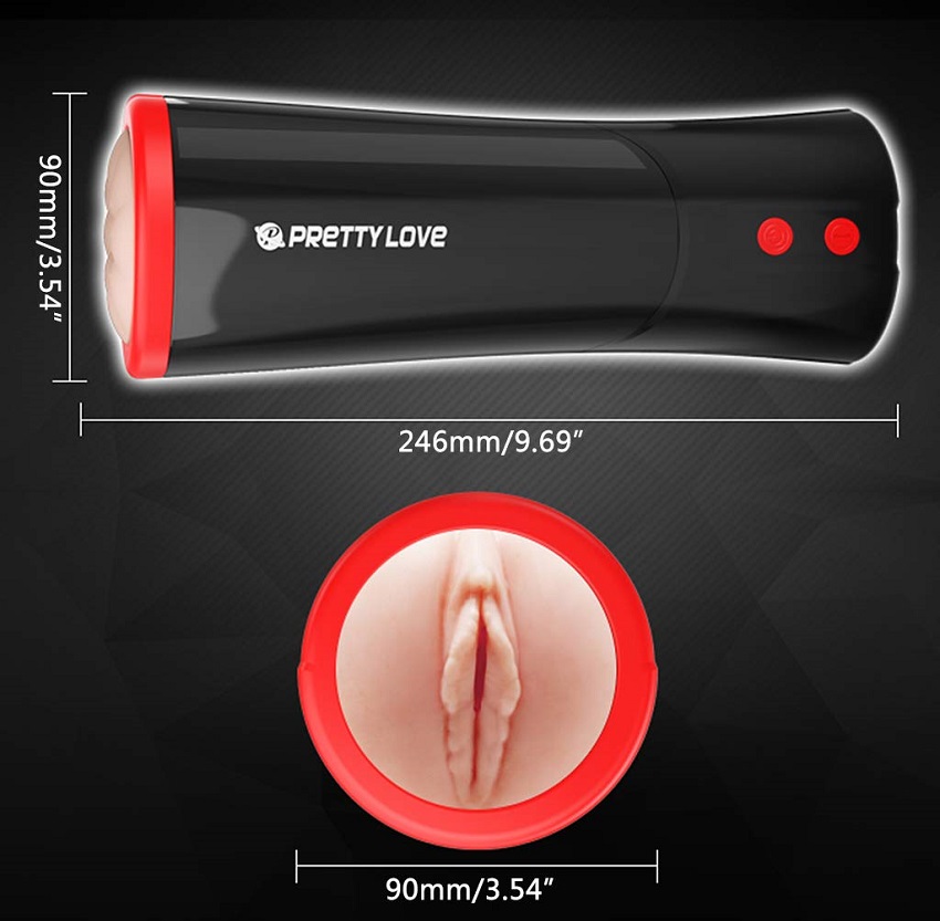 Âm đạo giả tự thụt Prettylove Ozzy Siêu thật Rung massage 3 chế độ