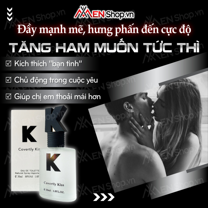 Nước hoa kích dục nam K Covertly Kiss nhập khẩu hàng chính hãng