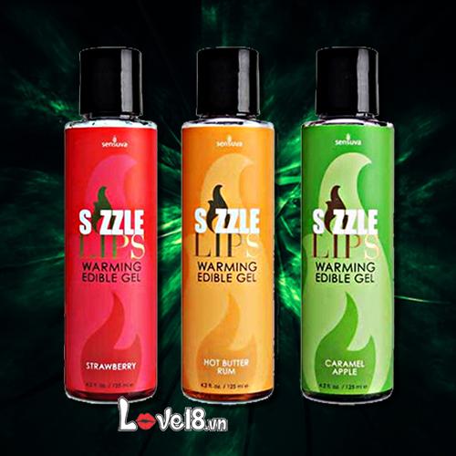 Dầu Massage Nóng Cơ Thể Sensuva Sizzle Lips Hương Táo Dâu Thơm