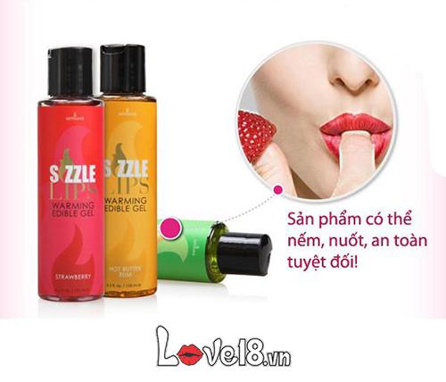 Dầu Massage Nóng Cơ Thể Sensuva Sizzle Lips Hương Táo Dâu Thơm