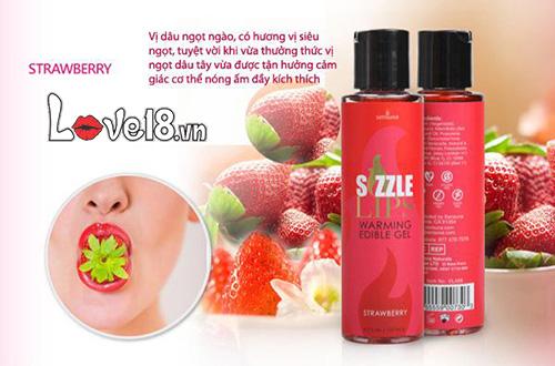 Dầu Massage Nóng Cơ Thể Sensuva Sizzle Lips Hương Táo Dâu Thơm